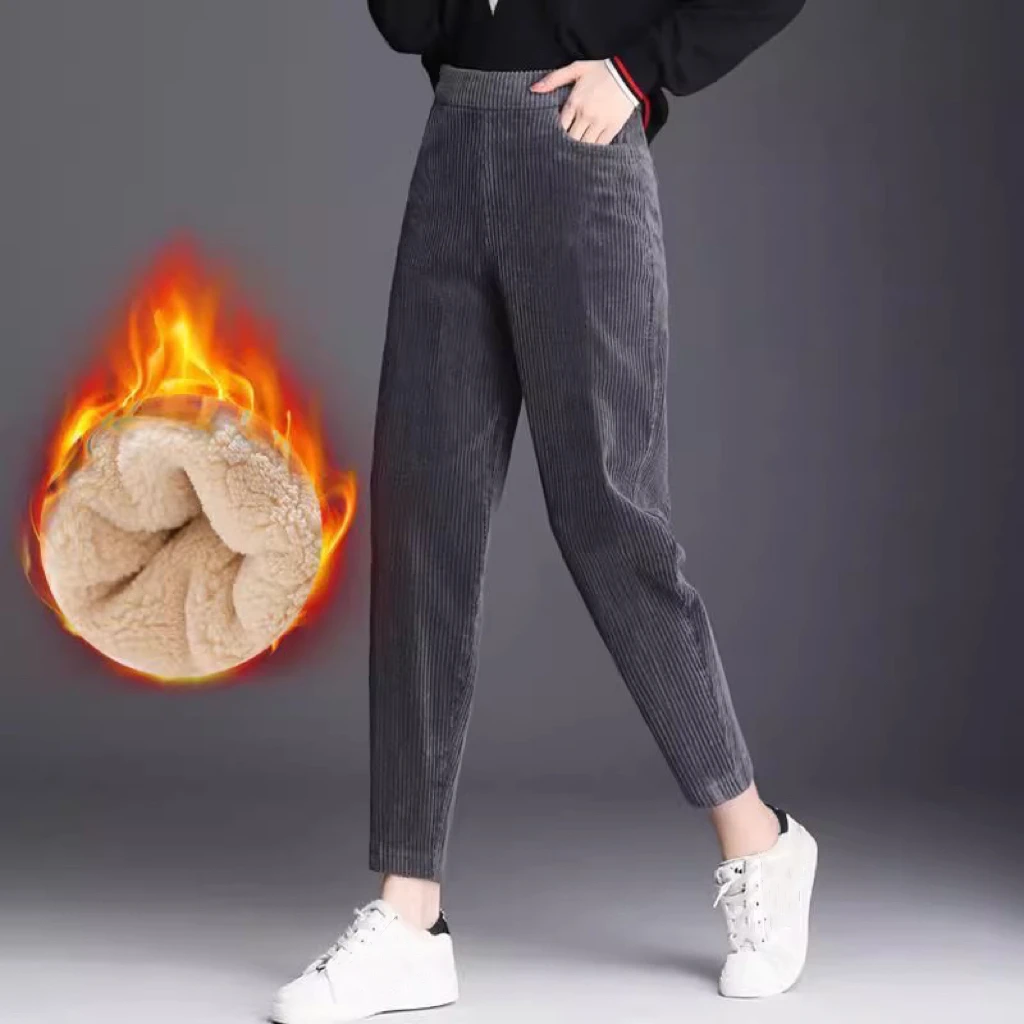 Corduroy Pant Warm - 1pcs Women Autumn Winter Plush Thickening