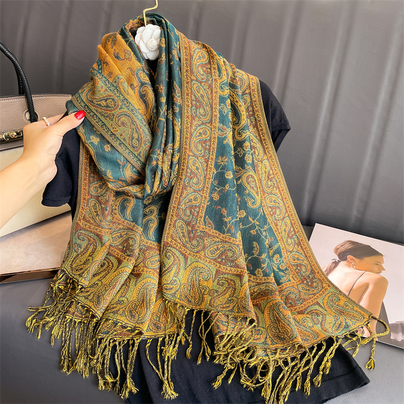 Cashmere Pashmina Wrap - Tassel Blanket Design Thick Pashmina New