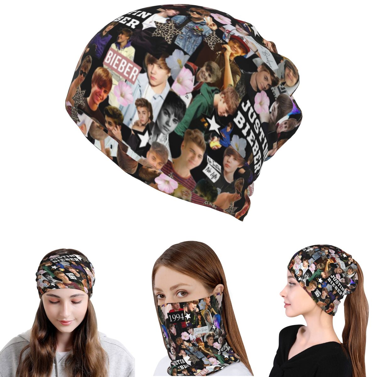 Knit Beanie Hat Warm - Justin Bieber Bandana Neck Cover Wrap