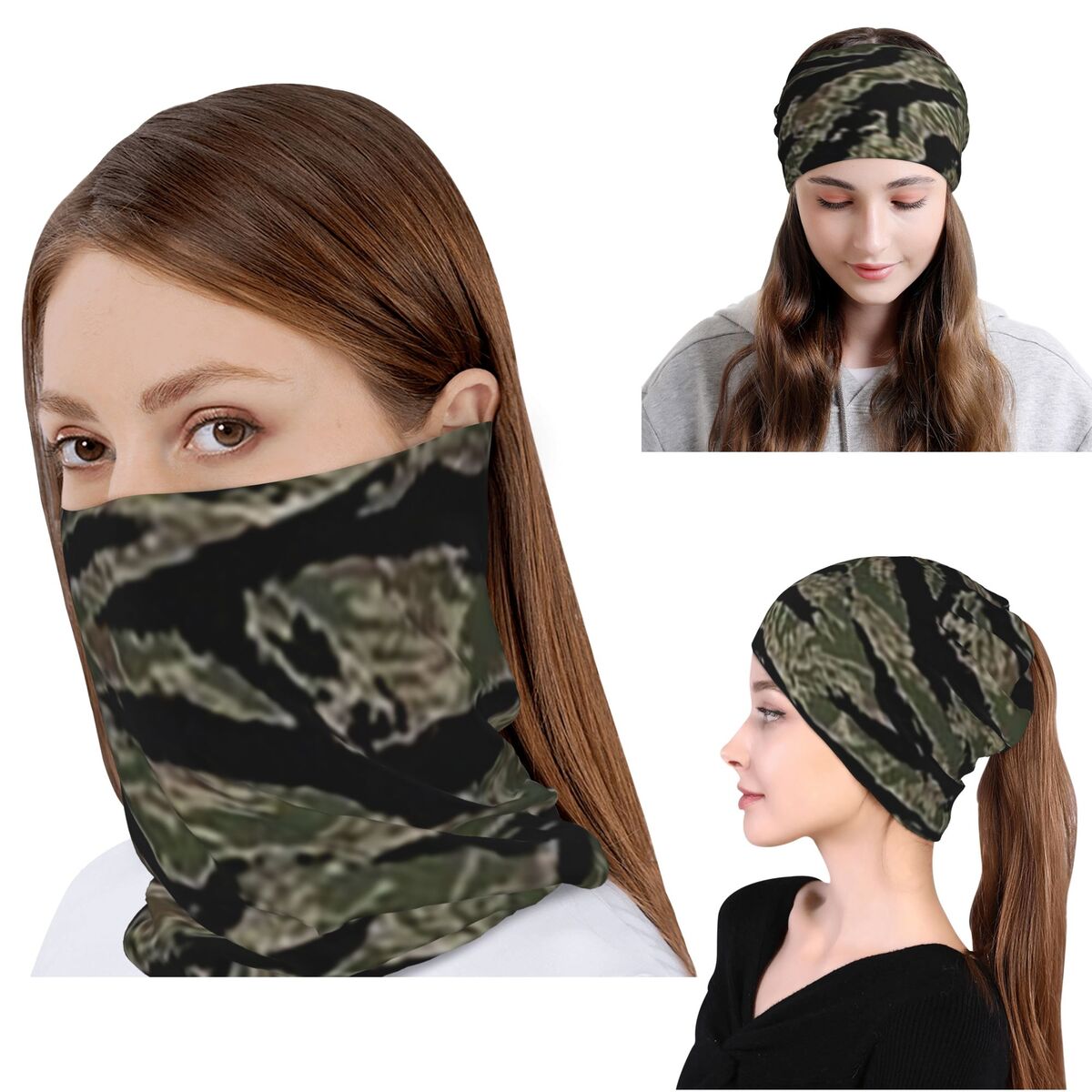 Tiger Stripe Camouflage Milita - Knit Beanie Hat Warm ulasan dan harga