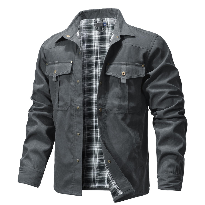 Men's Jackets Spring Flannel L - Flannel Shirt Lined ulasan dan harga