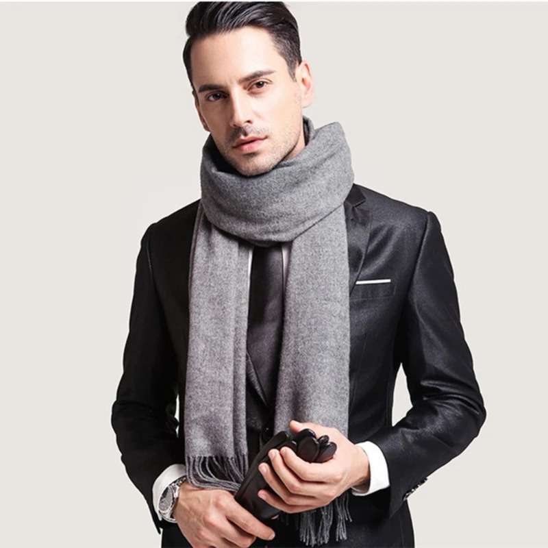 2025 Wool Scarves Winter Soft  - Wool Scarf Men ulasan dan harga