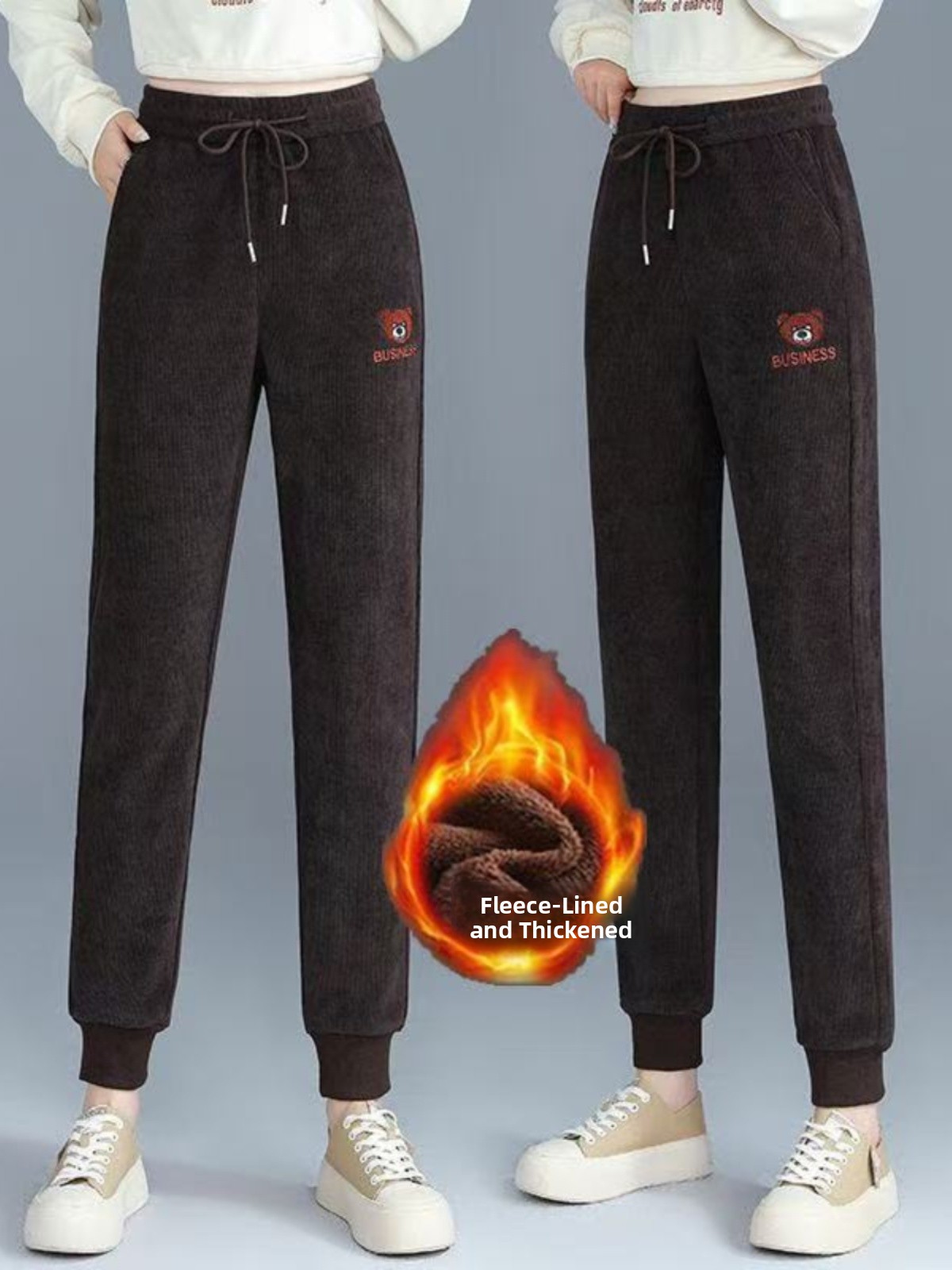 High Waist Fleece Lined Thick  - Corduroy Pant Warm ulasan dan harga