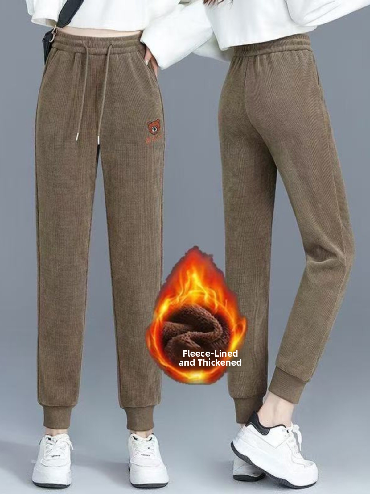 High Waist Fleece Lined Thick  - Corduroy Pant Warm ulasan dan harga
