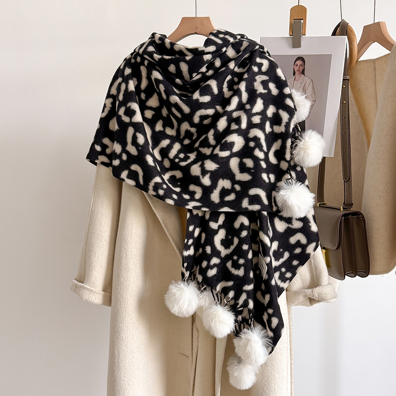 New Luxury Winter Leopard Two- - Cashmere Pashmina Wrap ulasan dan harga