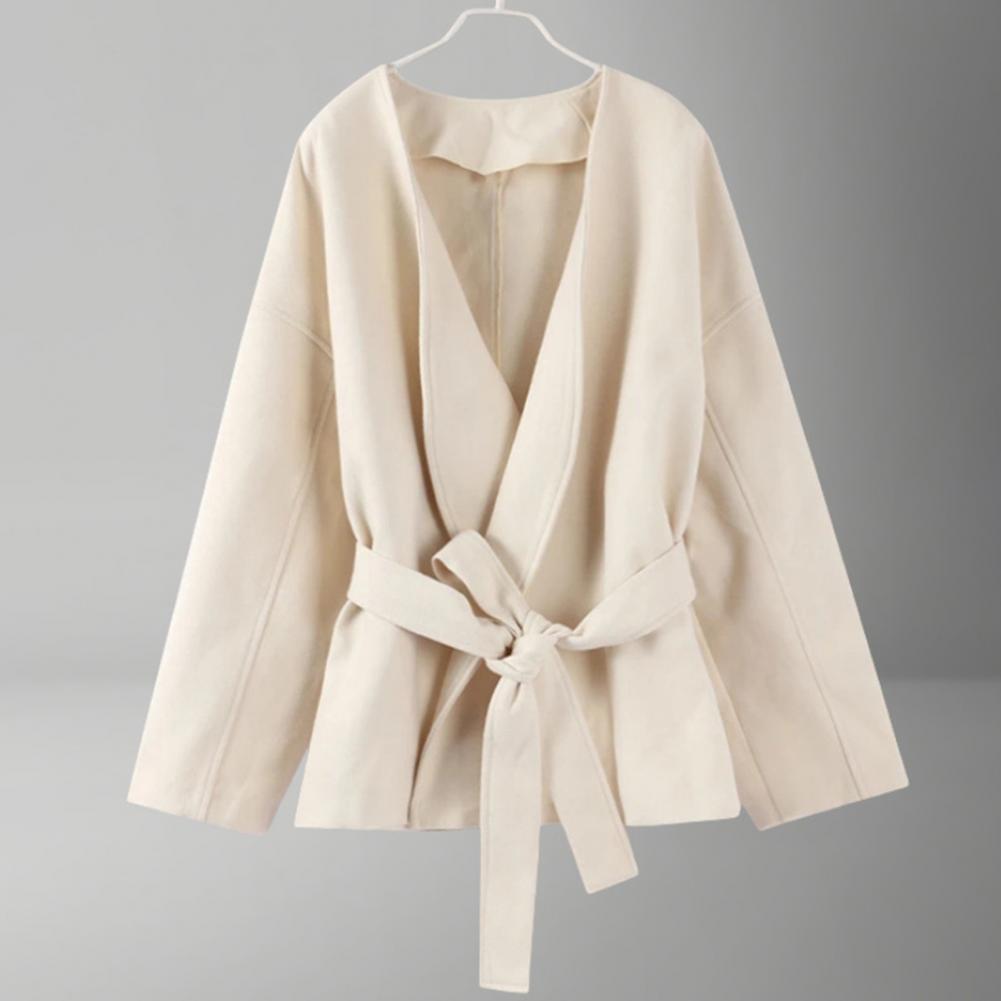 Lace-up Waist Jacket Stylish W - Wool Coat Peacoat ulasan dan harga