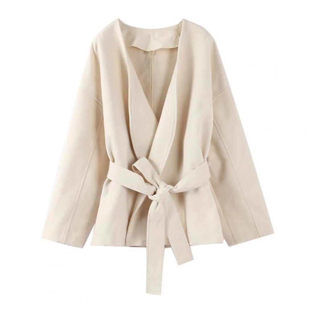 Lace-up Waist Jacket Stylish W - Wool Coat Peacoat ulasan dan harga
