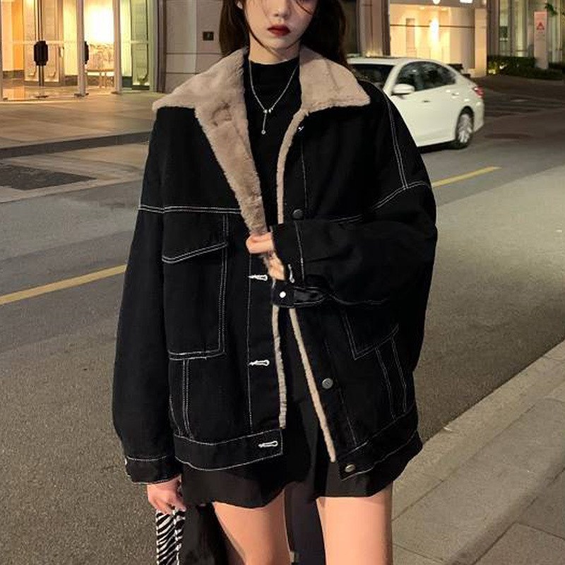 Women Denim Coat Thick Lapel S - Down Jacket Packable ulasan dan harga