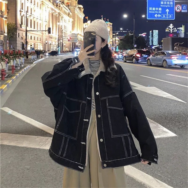 Women Denim Coat Thick Lapel S - Down Jacket Packable ulasan dan harga