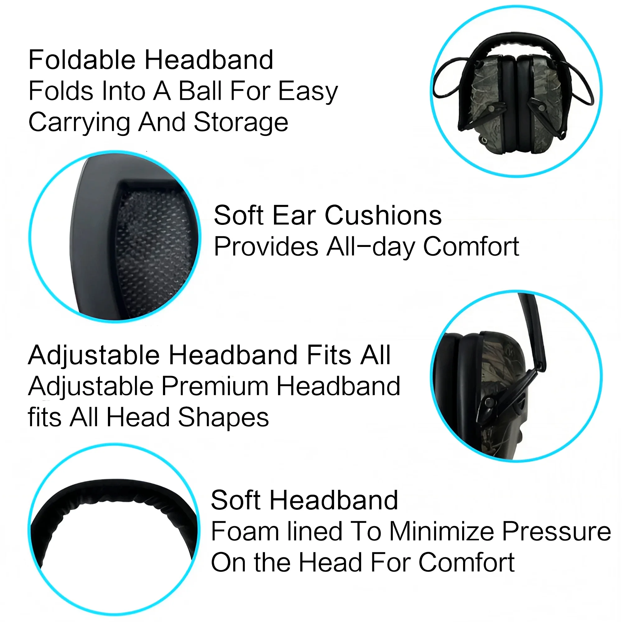 Outdoor Tactical Electronic Sh - Earmuffs Foldable ulasan dan harga