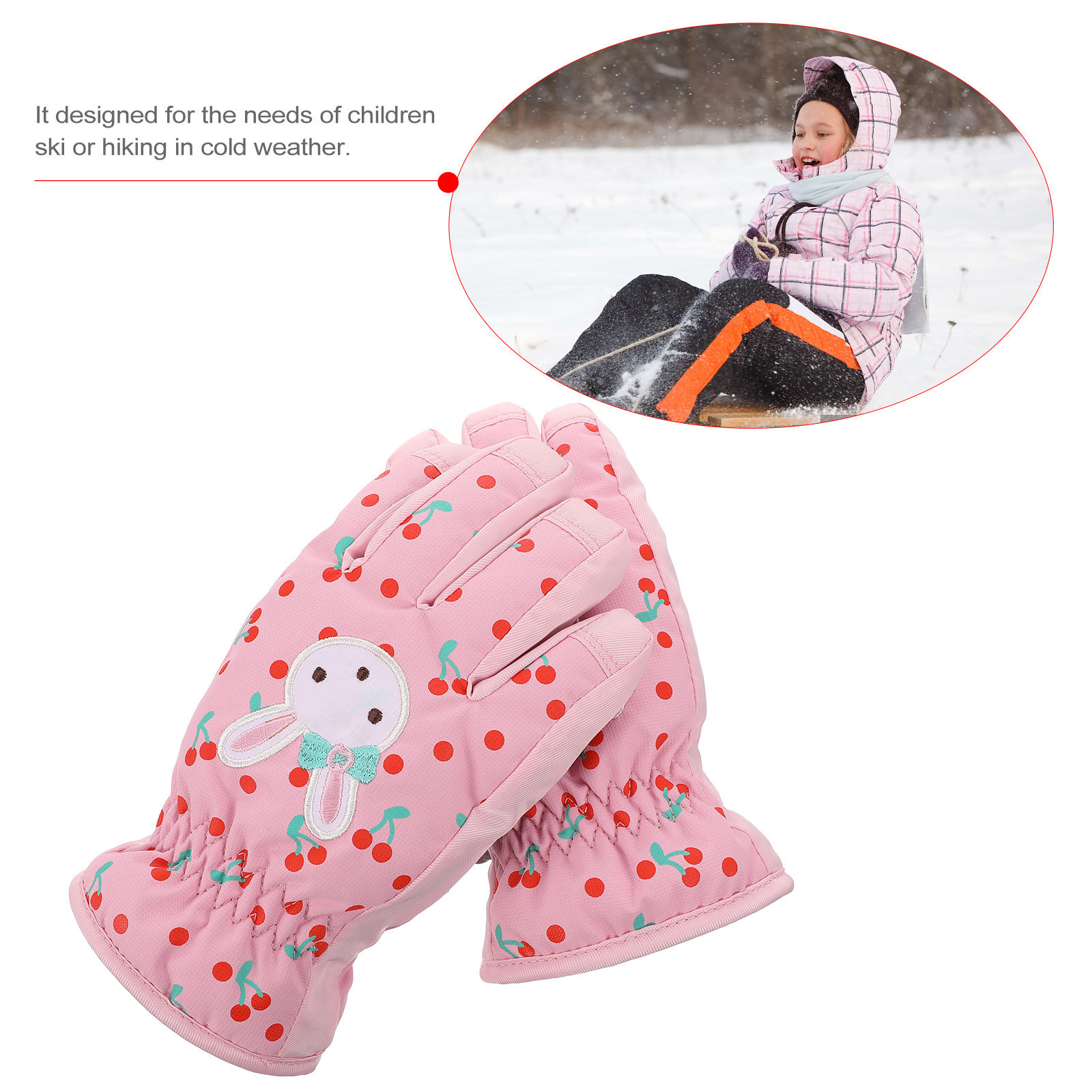 1Pair Children Ski Gloves Wate - Snow Glove Insulated ulasan dan harga