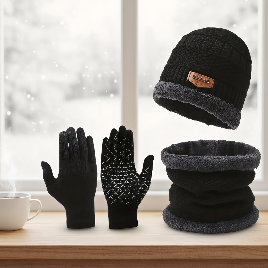 Winter Knit Hat & Scarf Set fo - Wool Scarf Men ulasan dan harga