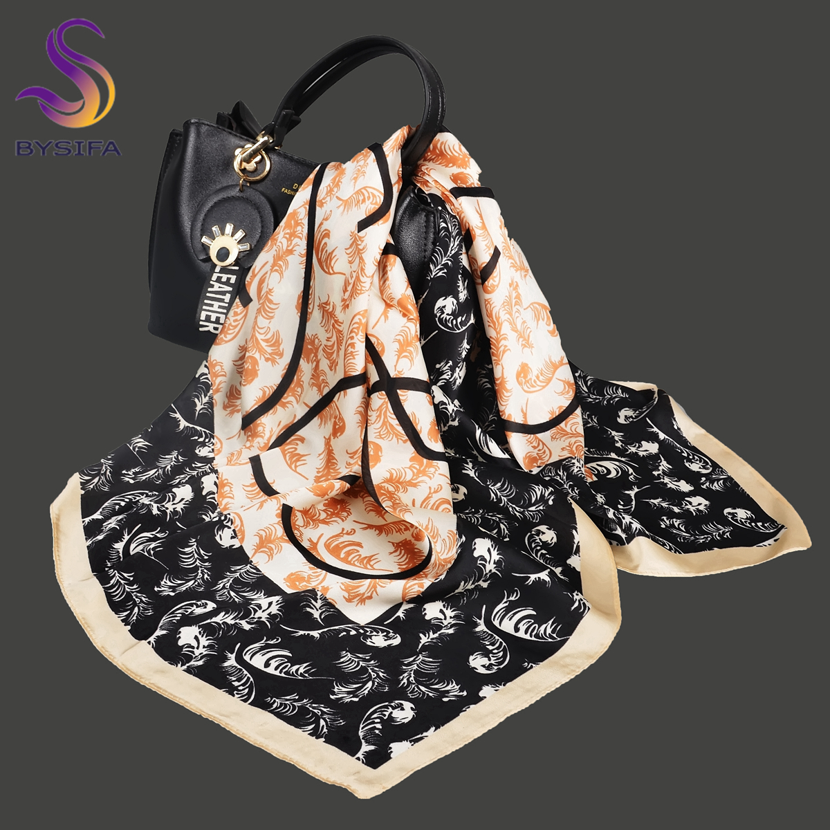 BYSIFA Letters Silk Scarf Shaw - Shawl Wrap Winter ulasan dan harga
