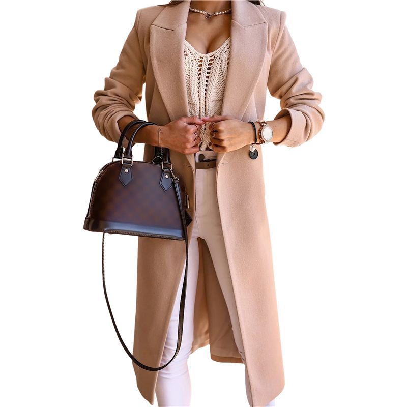 A24F-Women Long Wool Coats For - Wool Coat Peacoat ulasan dan harga