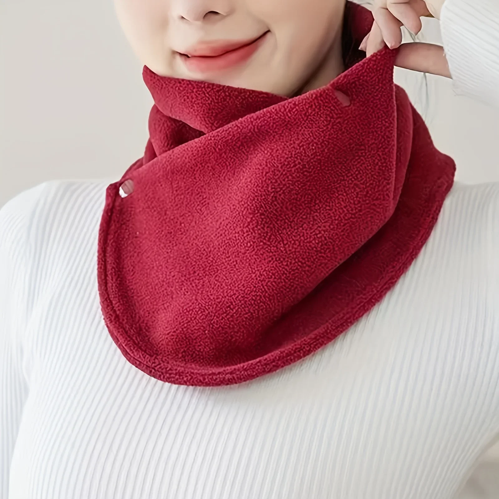 Classic Solid Color Snap Neck  - Neck Gaiter Fleece ulasan dan harga