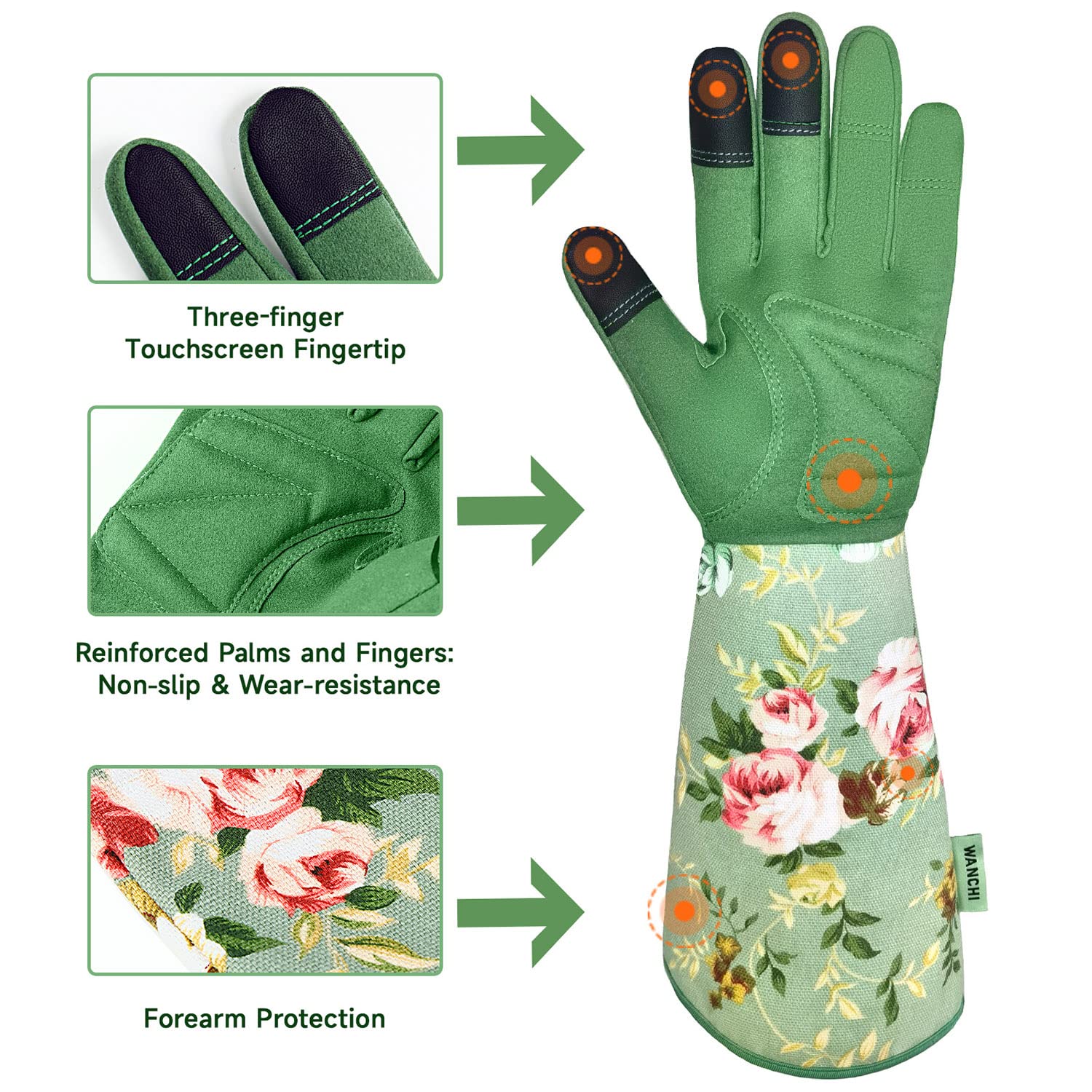 Women's Long Gardening Gloves, - Touch Screen Gloves ulasan dan harga