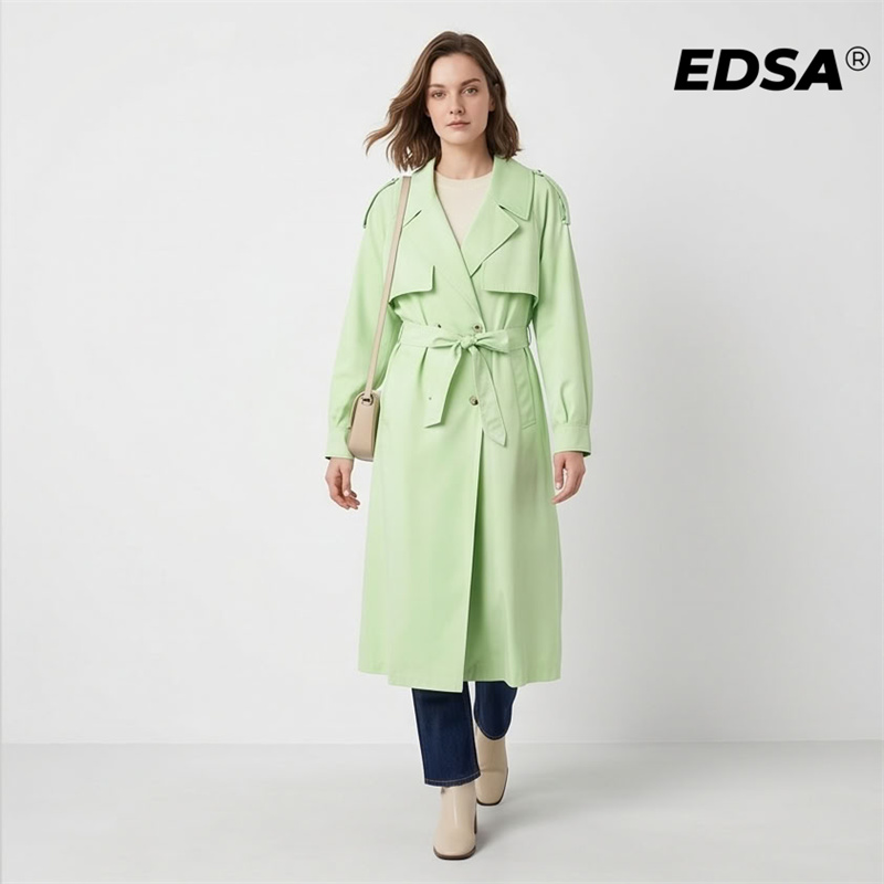 EDSA Women Green Trench Style  - Down Jacket Packable ulasan dan harga