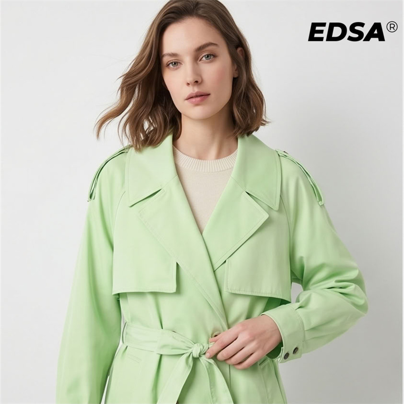 EDSA Women Green Trench Style  - Down Jacket Packable ulasan dan harga