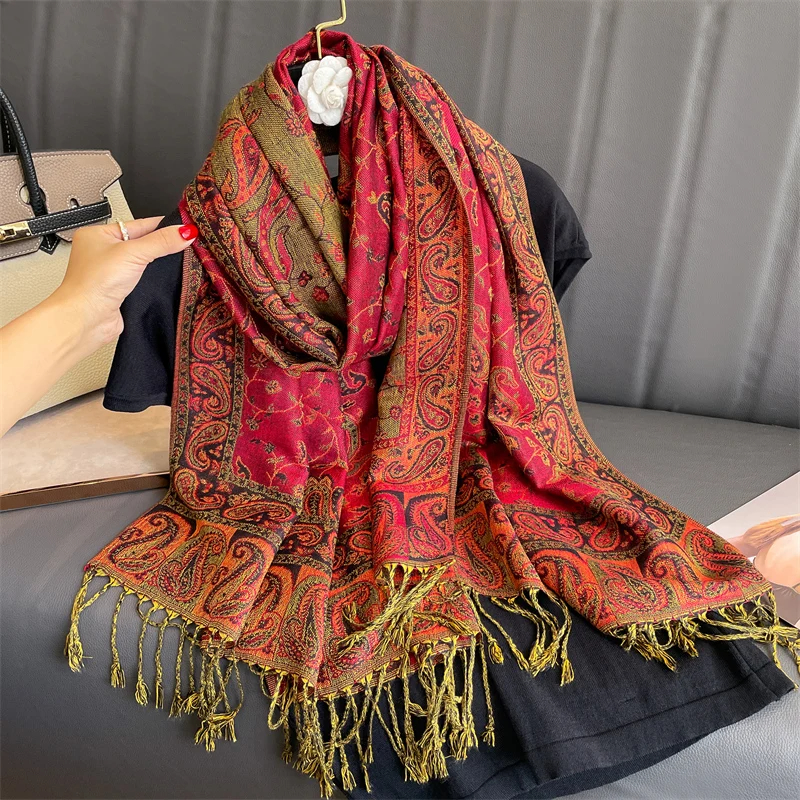 Tassel Blanket Design Thick Pa - Cashmere Pashmina Wrap ulasan dan harga