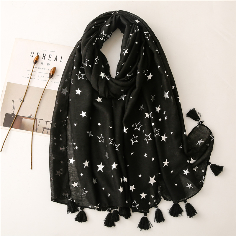 2026 Fashion Iron Silver Star  - Shawl Wrap Winter ulasan dan harga