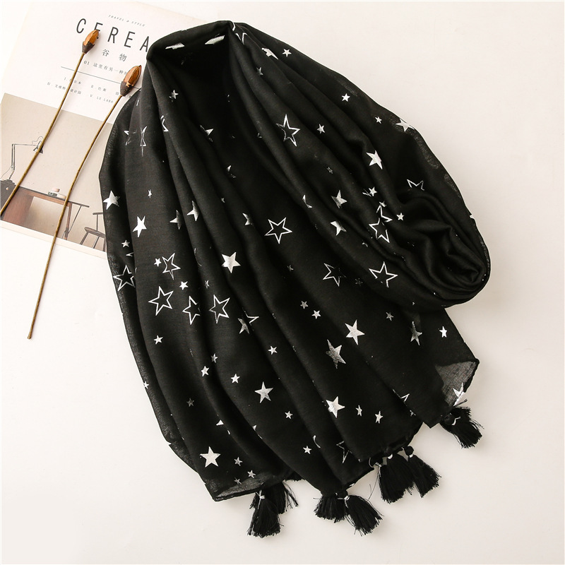 2026 Fashion Iron Silver Star  - Shawl Wrap Winter ulasan dan harga