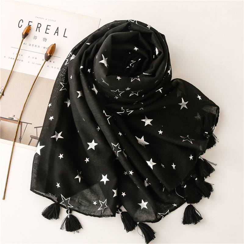 2026 Fashion Iron Silver Star  - Shawl Wrap Winter ulasan dan harga