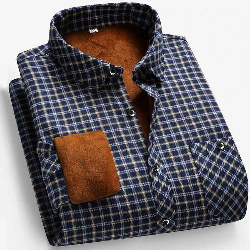 2025 Autumn and Winter Men's F - Flannel Shirt Lined ulasan dan harga