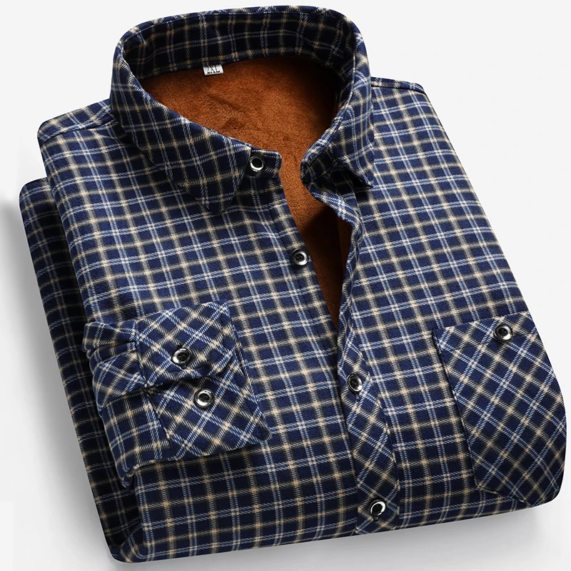 2025 Autumn and Winter Men's F - Flannel Shirt Lined ulasan dan harga