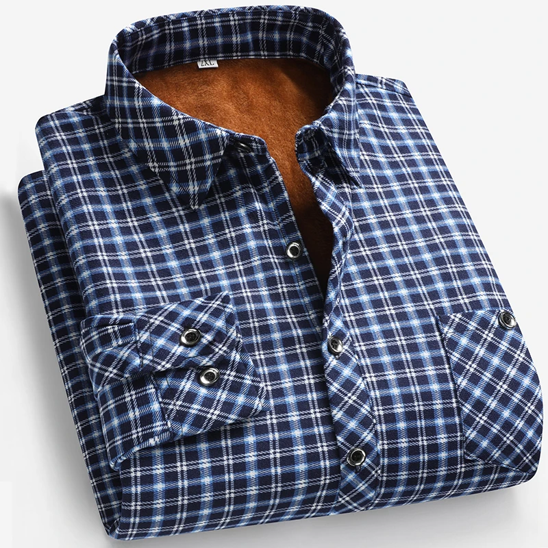 2025 Autumn and Winter Men's F - Flannel Shirt Lined ulasan dan harga