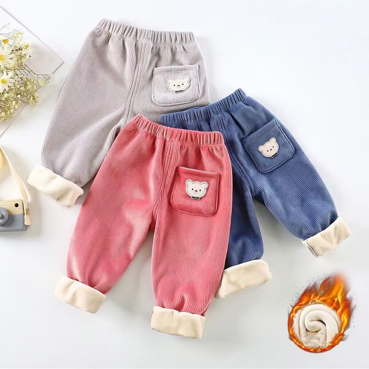 1pcs Boy Girl Winter Velvet Co - Corduroy Pant Warm ulasan dan harga