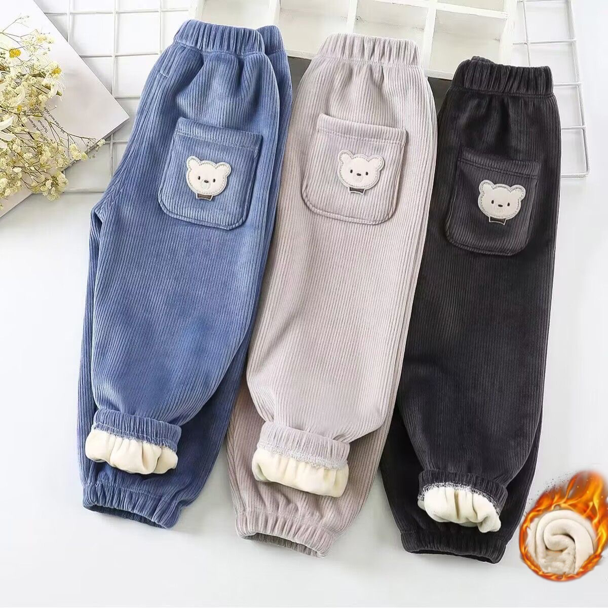1pcs Boy Girl Winter Velvet Co - Corduroy Pant Warm ulasan dan harga