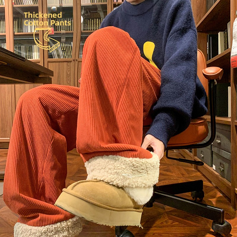 Men's Thickened Fleece Lined C - Corduroy Pant Warm ulasan dan harga