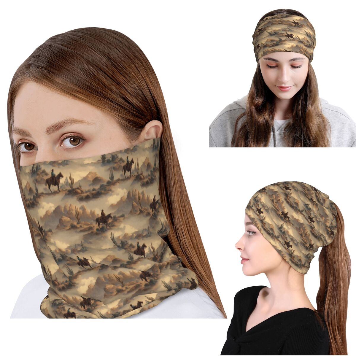 Cowboy In Desert Western Lands - Knit Beanie Hat Warm ulasan dan harga