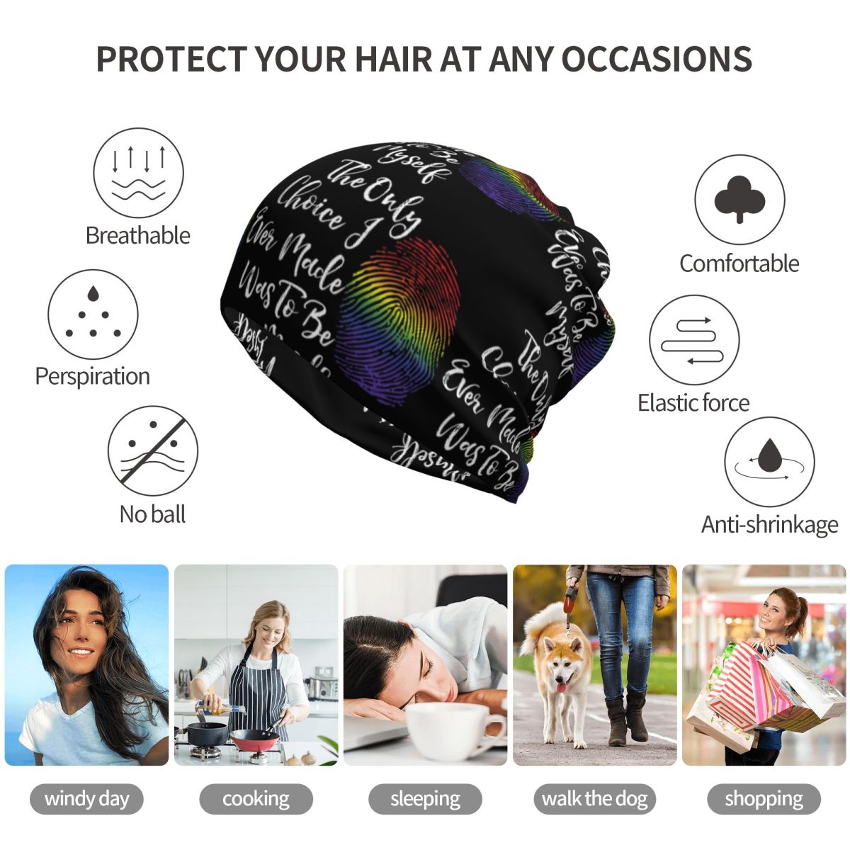 Faux Glitter Rainbow Pride Fla - Knit Beanie Hat Warm ulasan dan harga