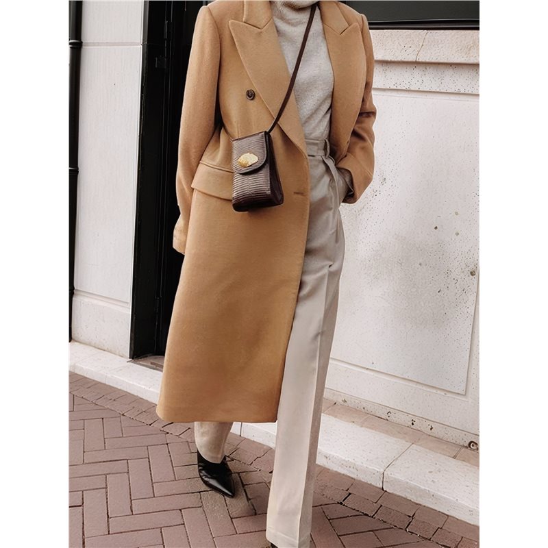 A24F-Womens Long Wool Coats Fa - Wool Coat Peacoat ulasan dan harga