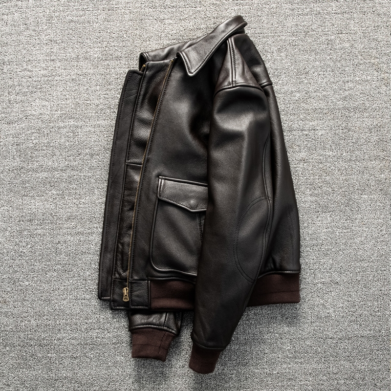 Dark Brown Winter Leather Jack - Down Jacket Packable ulasan dan harga