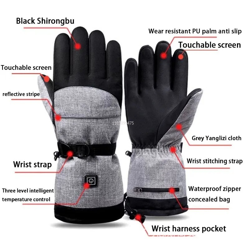 Heated Skiing Waterproof Glove - Touch Screen Gloves ulasan dan harga