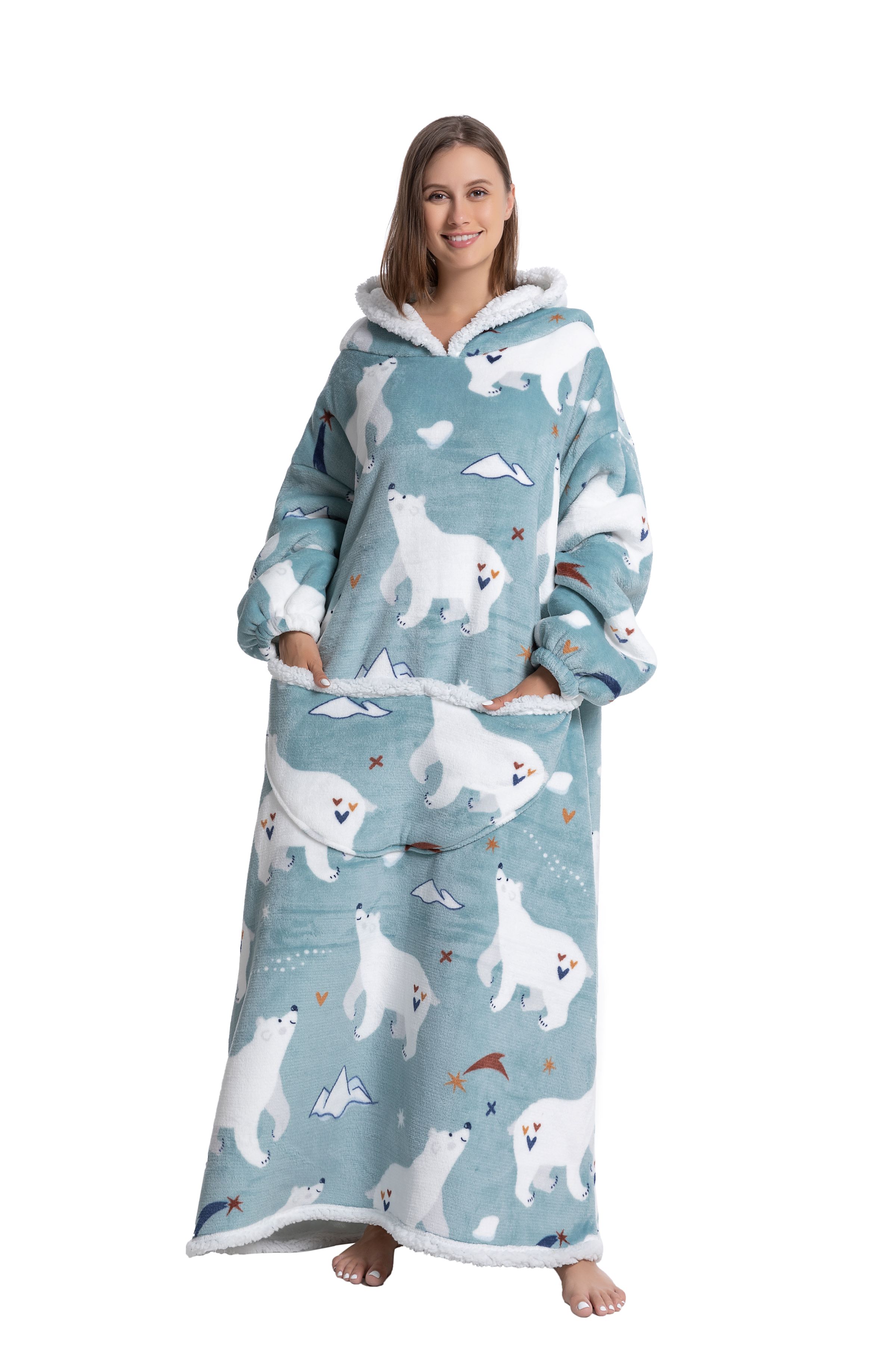 Oversized Wearable Blanket Coz - Sherpa Hoodie Fleece ulasan dan harga